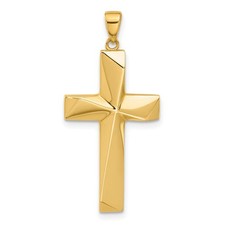 14K Yellow Gold Polished Cross