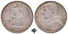 VATICANO 10 lire 1933 1934 ARGENTO Papa Pio XI