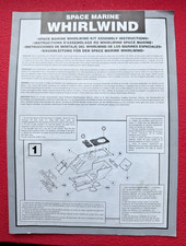 WARHAMMER 40.000 SPACE MARINE WHIRLWIND TANK INSTRUCTIONS - OOP 40k ROGUE TRADER