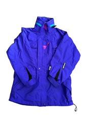 Giacca da sci snowboard vintage Helly Hansen Equipe retrò viola cappotto donna XS senza cappuccio