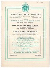 1955 CAMBRIDGE ARTS THEATRE - The turn of the screw - Programme
