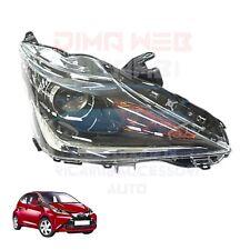 FARO ANTERIORE FANALE DX PER TOYOTA AYGO DAL 2014 AL 2018 PARABOLA NERA A LED