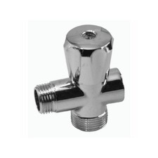 Rubinetto in ottone cromato a croce tre vie con attacco lavatrice da 1/2x3/4 cm