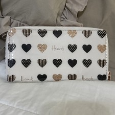 Harrods Cuori Glitterati ❤️ Portafoglio Lungo con Cerniera Intorno~ Bellissimo