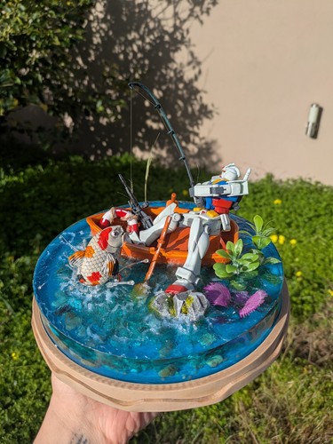 Diorama fishing day with - fishing, a