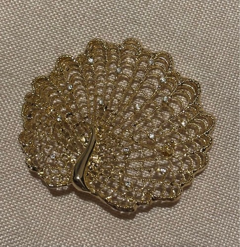 Spilla pavone vintage grande