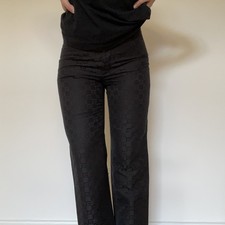 Pantaloni neri jacquard