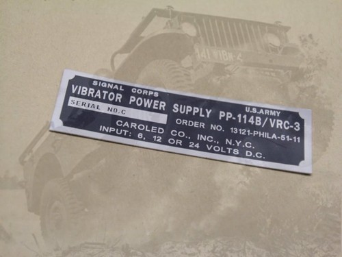 Plate plaque radio ww2 alim - plate, us