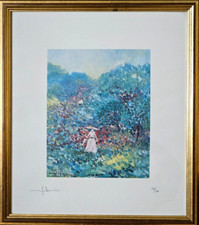 G. RICCI quadro con Stampa Litografica Fotolitografia su carta in Cornice dorata