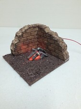 casa - casetta  fuoco presepio in polistirene e  legno