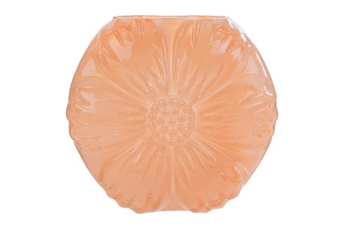 Vaso vetro fiore salmone - vaso,