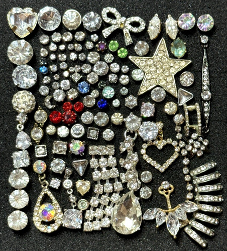 Lotto orecchini perno strass - orecchini,