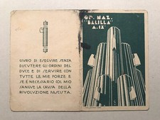 Tessera Opera Nazionale Balilla - O.N.B. ONB - Anno IX - Avanguardista Palermo