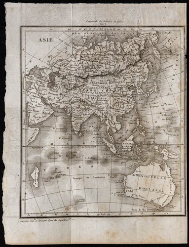 1824 carta antica asia - -,