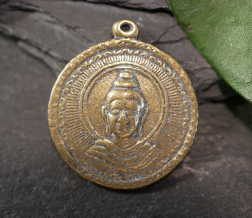 Ciondolo medaglia oro buddha - ciondolo,