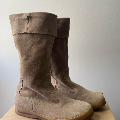 Geox brown camel suede - suede, high