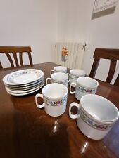 Servizio Tazzine e Piattini Da CAFFE' x 6 Persone Cinese Vintage