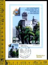 Cartolina FDC Maximum Card 2001 700° Repubblica di San Marino ps 110