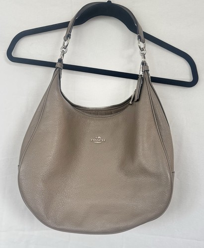 Coach taupe pebbled leather - pebbled,