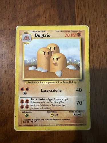 Carta pokemon dugtrio 102 - dugtrio, 19/102