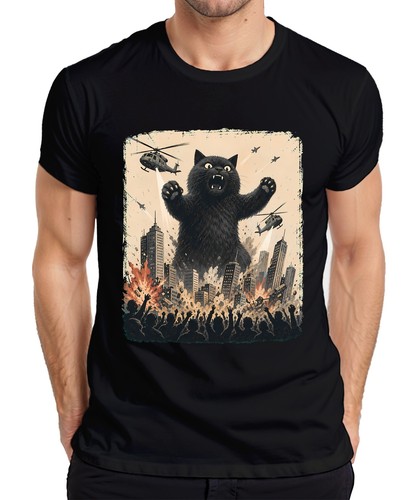 Shirt uomo catzilla gatto - t-shirt,