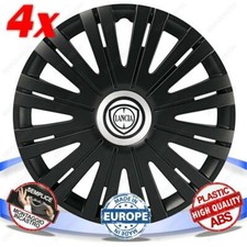SET 4 BORCHIE RUOTA COPRI CERCHI CALOTTE 13 ACTIVE BLACK PER LANCIA Y