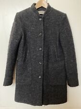 Zara Cappotto Grigio Scuro Misto Lana Taglia XS 
