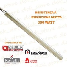 RESISTENZA CANDELETTA ACCENSIONE STUFA A PELLET Diam.10 mm 300 W 155mm NORDICA