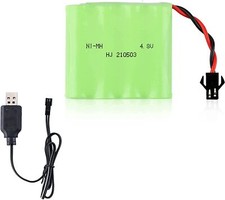 Batteria Ni-MH da 4,8 V 1200 mAh per auto RC + caricabatterie USB, ricarica r...
