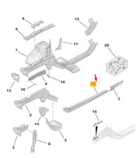 Gamba telaio posteriore destra