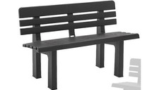 ProGarden Panchina da Giardino in Resina 110x52x71 cm Antracite Genziana