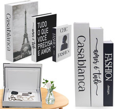 Libri Decorativi per Arredamento Scatola Portaoggetti 3 Pezzi Set Libri in Finto