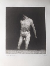 Incisione di Alfonso Falcone - Nudo maschile - 35x50 - firmata