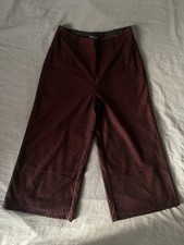 Handmade Audacia Palazzo Trousers XS – Burgundy with Black Lace Overlay
