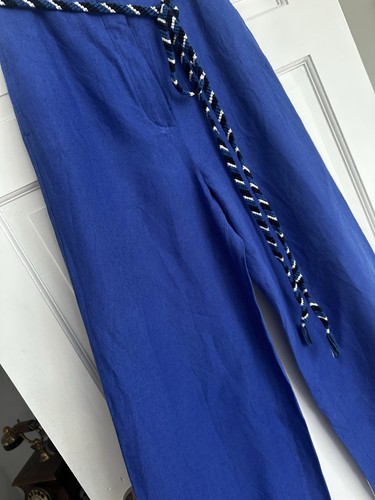 Pantalone lino gamba larga