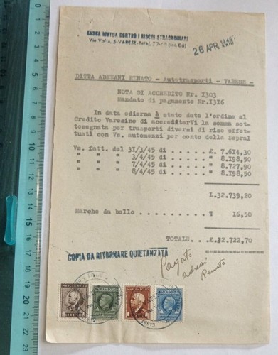 Varese 1945 ditta - ditta, "