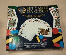 [GA23B] SET CARTE DA GIOCO 2 MAZZI 54 CARTE FRANCESI + 100 FICHES COLORATE