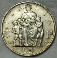 5 Lire 1937 R