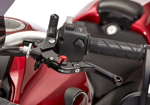 Protech leva rosso - rosso/nero, per