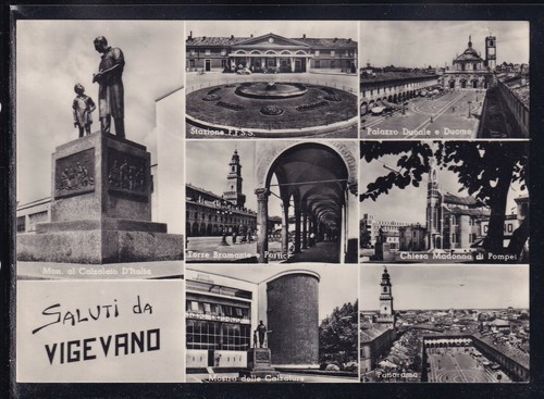 Cartolina saluti vigevano - da,