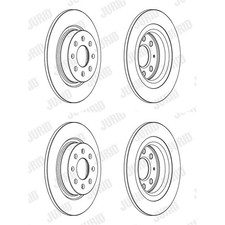2 dischi freno Jurid posteriori 264 mm COMPLETAMENTE ADATTI PER ABARTH GRANDE PUNTO FIAT