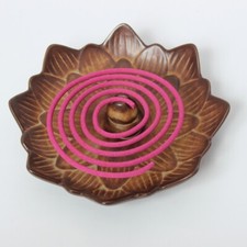 Fiore di loto ceramica porta incenso incenso feng shui ASIA decorazione marrone