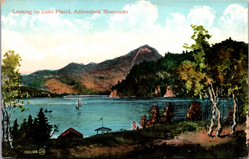Postcard looking lake - looking, up