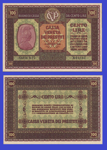 Italy 100 lire - italy, 1918