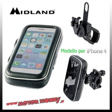 CUSTODIA MOTO PER SMARTPHONE MIDLAND MK IPHONE 4 C1102 CON STAFFE FISSAGGIO