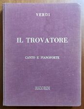 Il Trovatore - G. Verdi - Ricordi 1973. Spartiti Opera Completa Canto e Piano