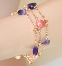 Bracciale donna pietre rosa