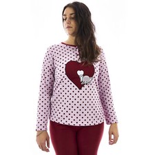 Pigiama donna invernale lungo in caldo cotone interlock felpatino   0DIPIG104