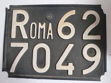 Targa ROMA license Plate Vintage Alfa Romeo Ferrari Maserati Fiat Lancia 1963 64