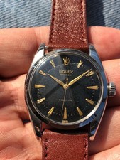 Rolex Oyster Precision Gilt Dial Ref 6422 Patina Cal 1210 Extremely Rare Vintage